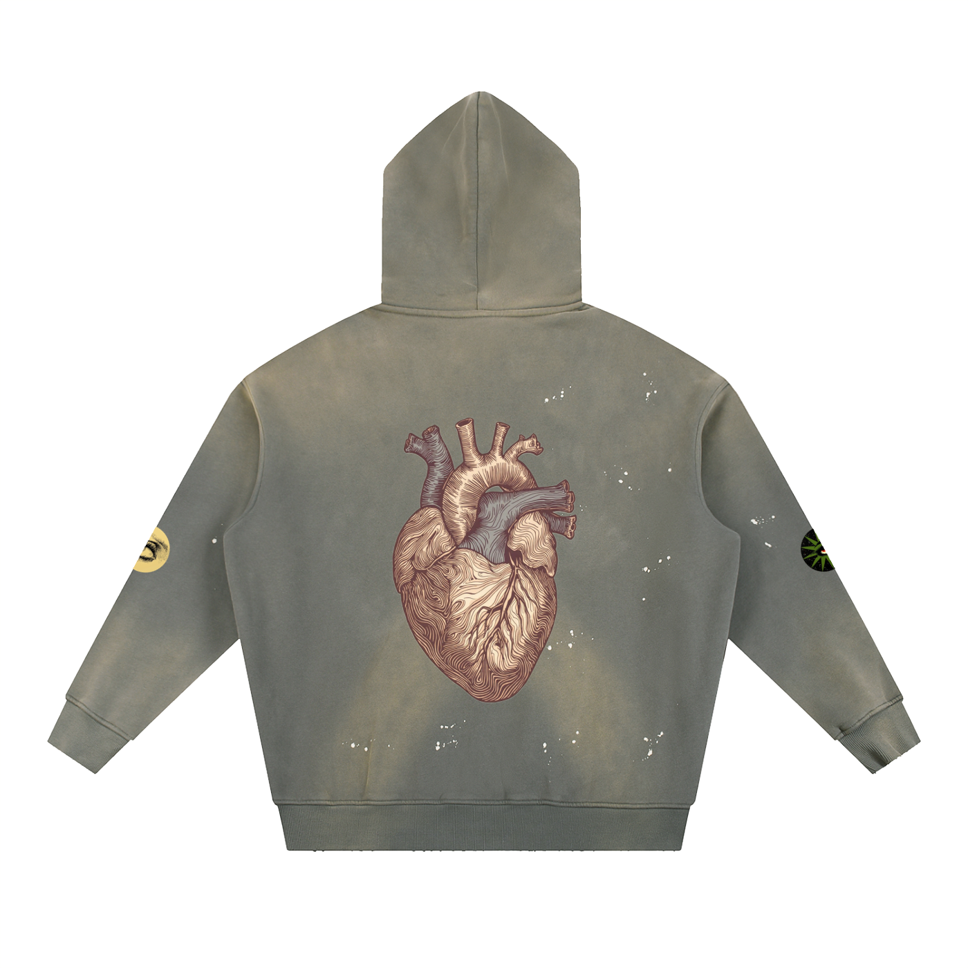 Vintage Washed Frayed Fleece Hoodie