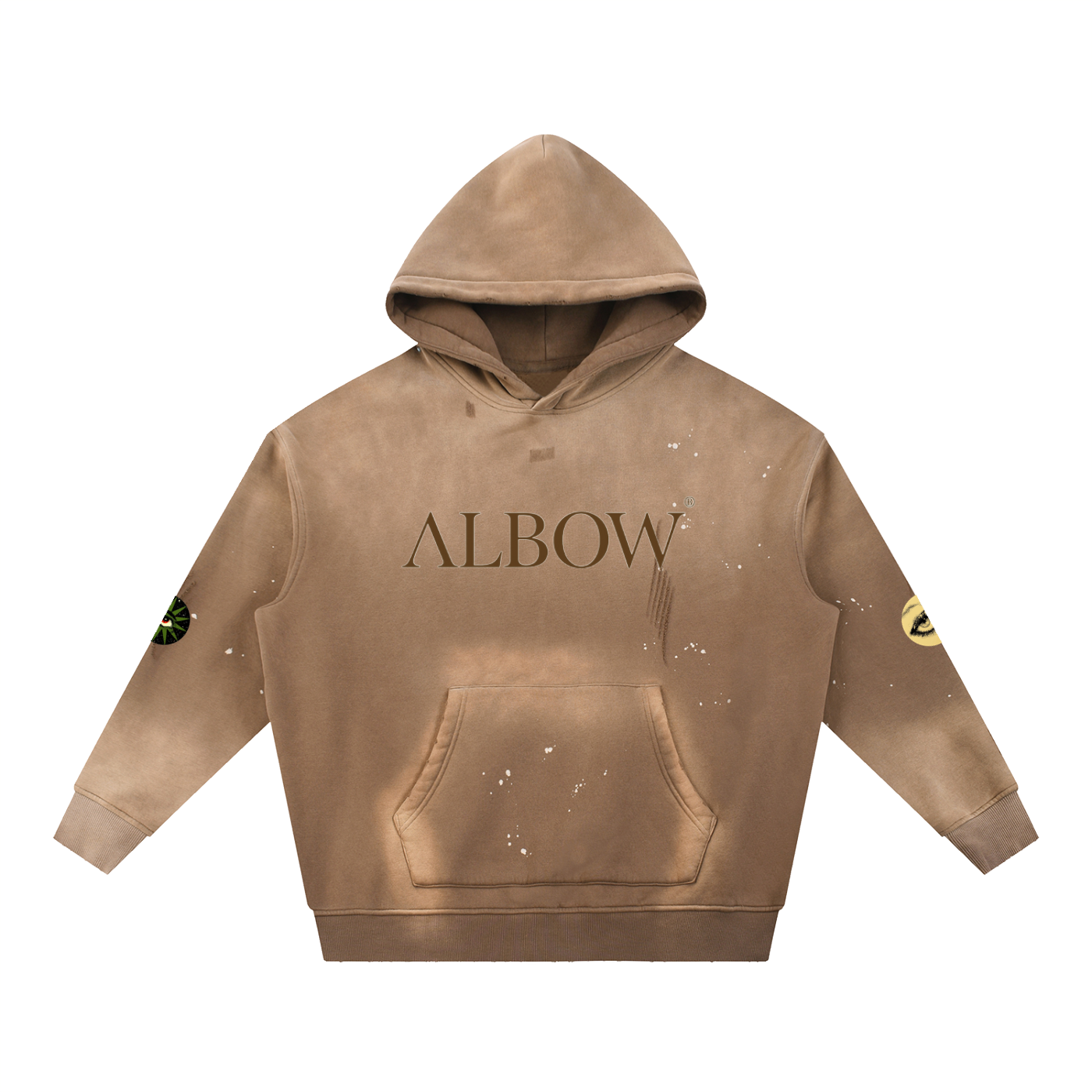 Vintage Washed Frayed Fleece Hoodie