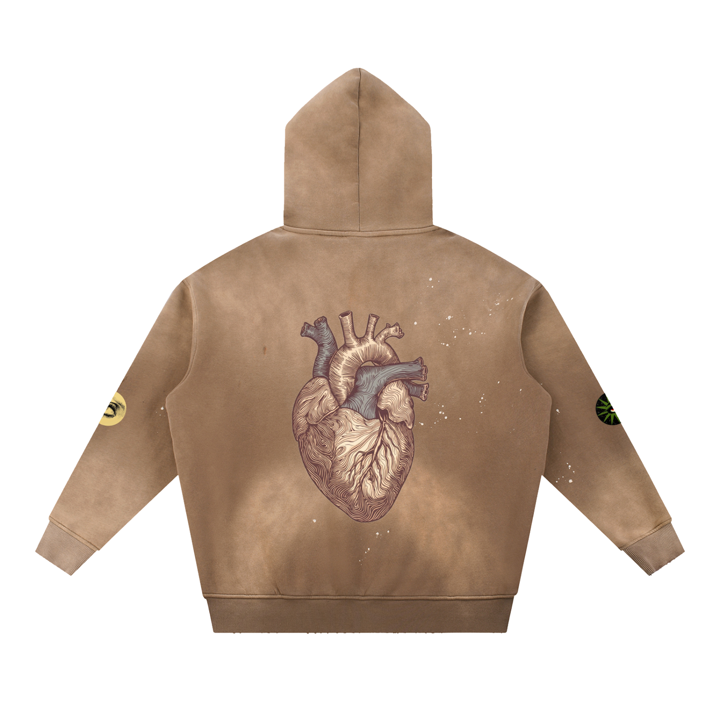 Vintage Washed Frayed Fleece Hoodie